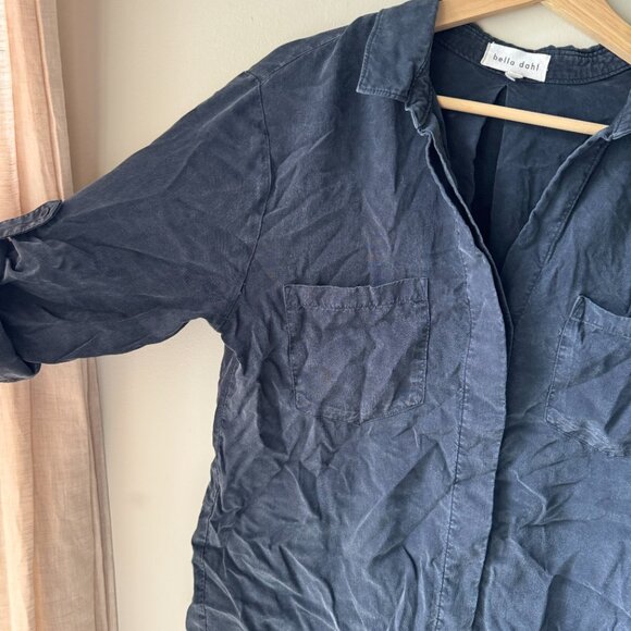 Bella Dahl Split Back Button Down - 100% Tencel - Navy Blue - Picture 6 of 7